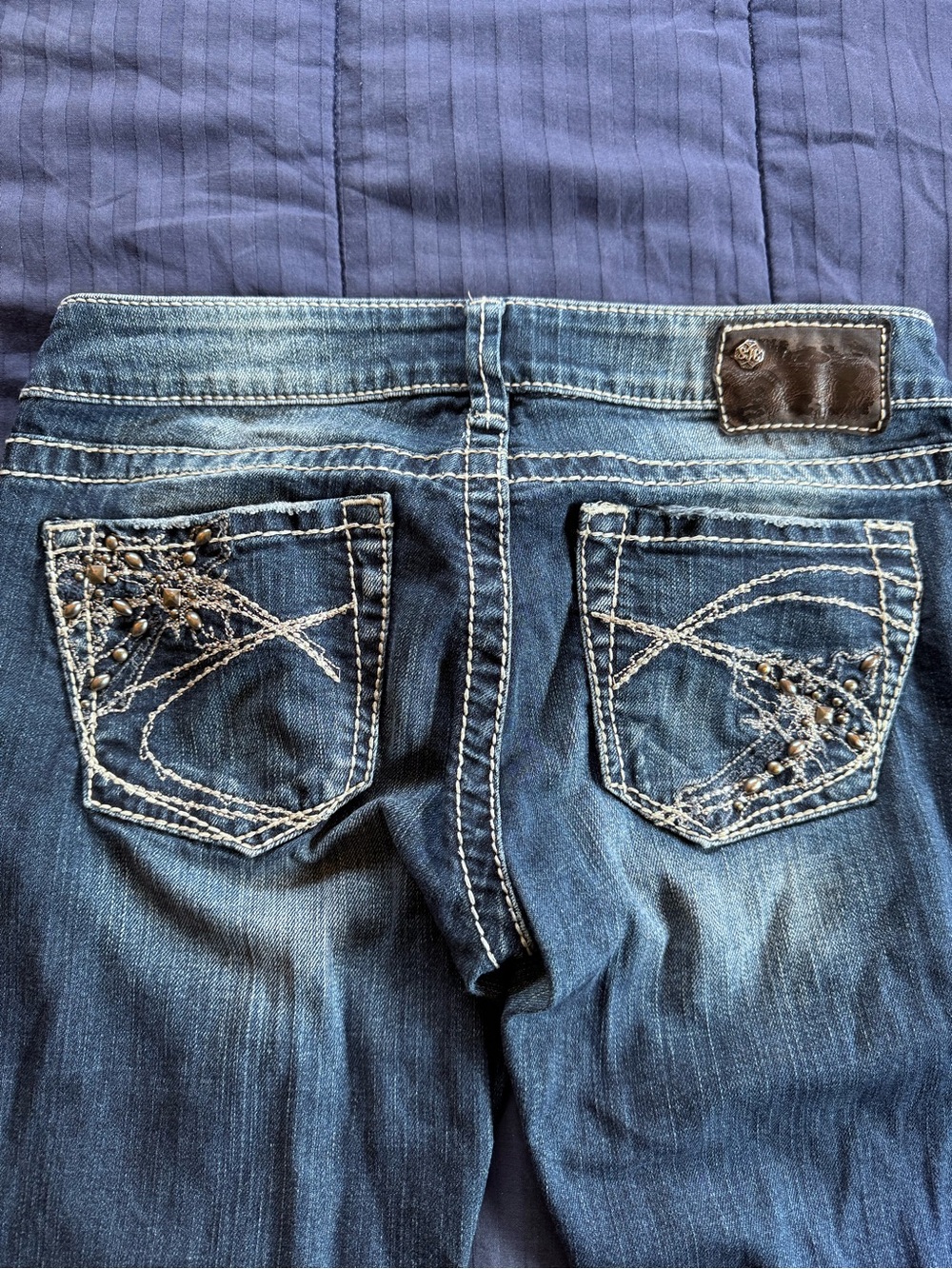Vintage Silver Brand Bedazzled Jeans Low Rise